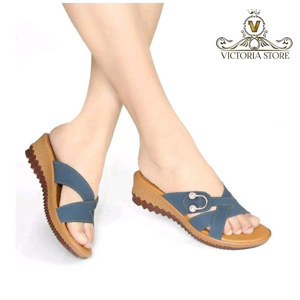 Sandal Sendal Wanita Wedges Terbaru Kekinian Murah