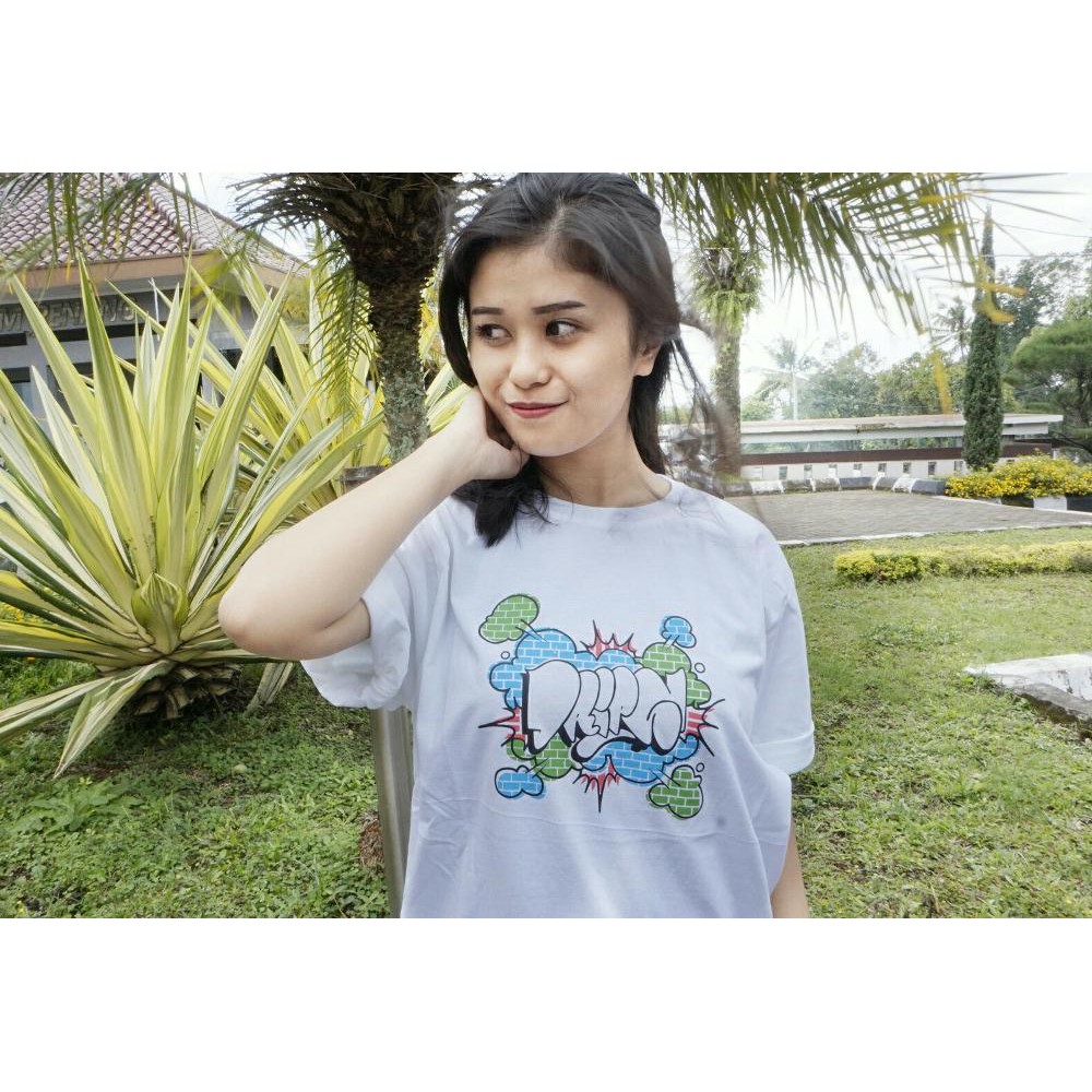  Kaos  Distro Drip n Drop DND Putih  Kaos  Pendek Pria Wanita  