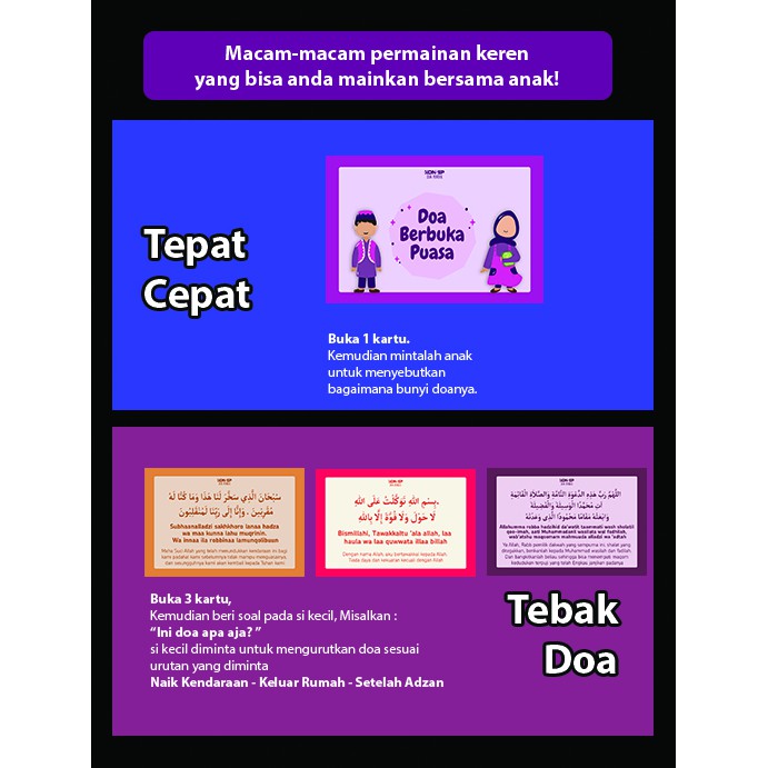 [1KG=10PCS] Konsep Flashcard Doa Sehari-Hari / Flash Card / Mainan Edukasi Kartu Pintar Anak