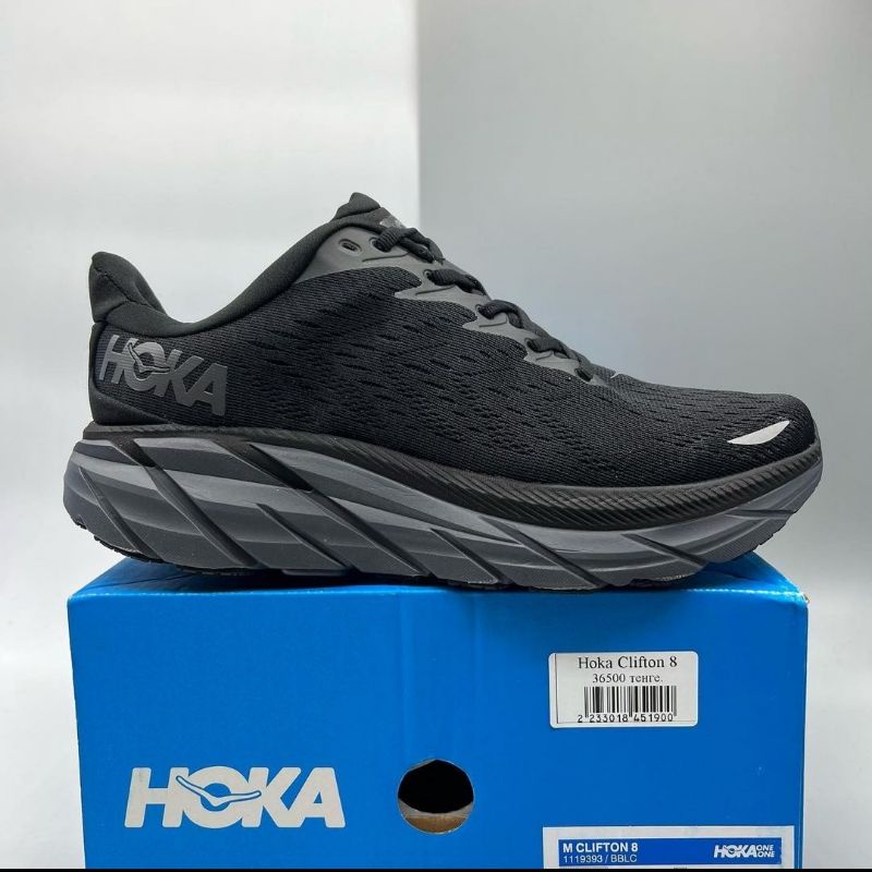 Jual SEPATU RUNNING PRIA HOKA ONE ONE CLIFTON 8 WIDE FULL BLACK Shopee Indonesia