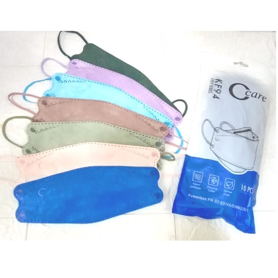 Masker KF94 CCare Premium/ Masker korea 4 ply/ Masker Earloop Isi 10 Pcs