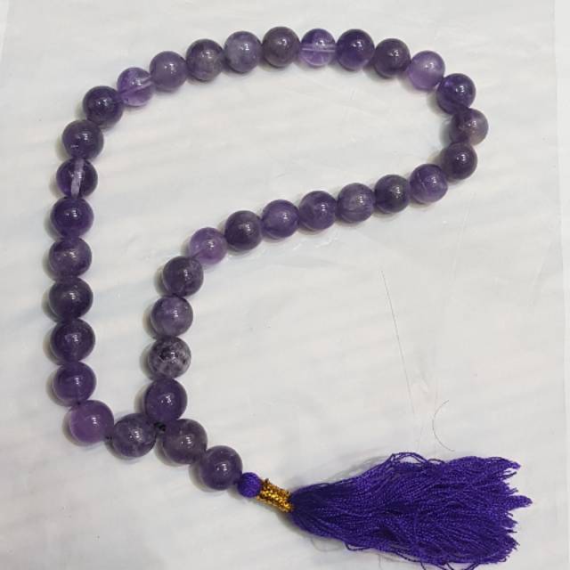 Tasbih 33 Butir Batu Kecubung Ungu Asli 100%