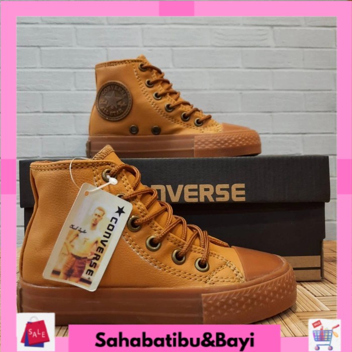 COD Sepatu Anak converse Kulit Gum grade original - 21 - 26