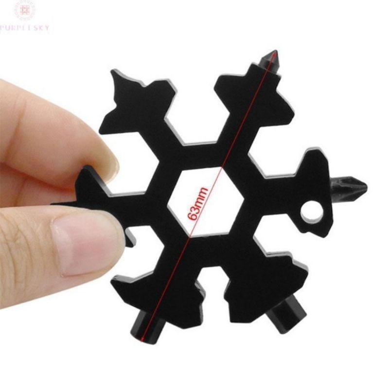 Portable 18-in-1 Multi Functional Wrench Tool Stainless Steel Keychain