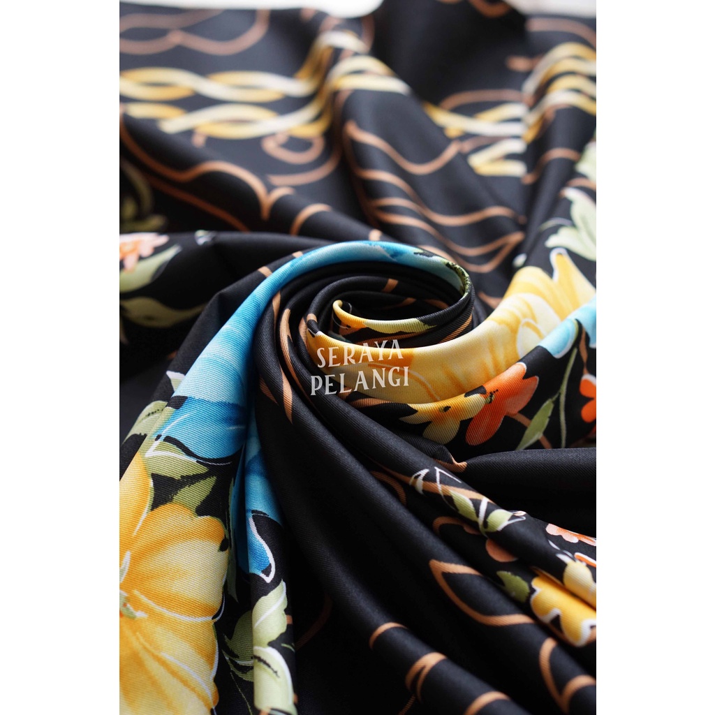 Selendang Segi Empat Satin Lamiz 02 | Motif Bunga | Scarf | Syal | Shawl | Pashmina | Pasmina | Souvenir | Hadiah | Gift | Aksesoris Fashion | Import Quality