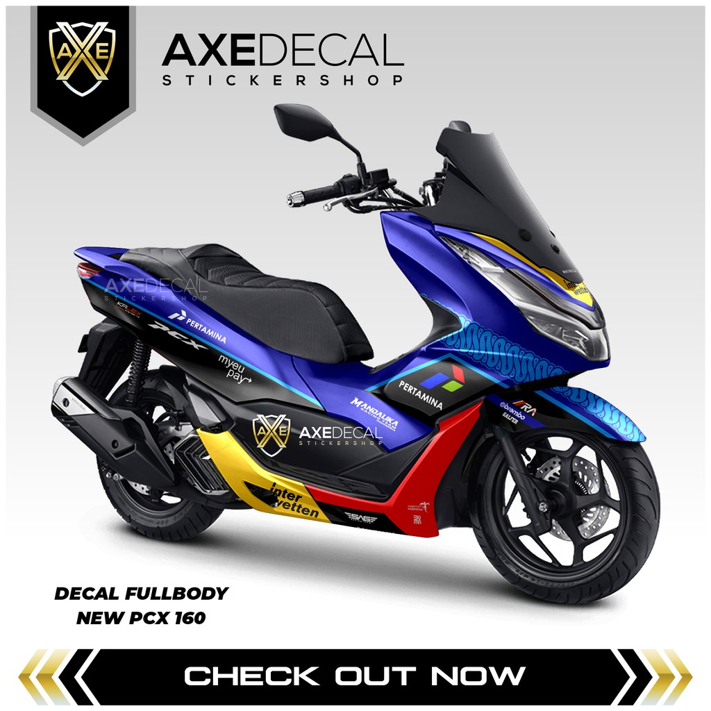 DECAL FULLBODY PCX 160 MANDALIKA PERTAMINA STIKER MOTOR HONDA PCX NEW STOCK DECAL