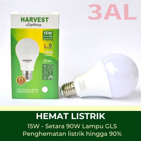 15W HARVEST LIGHTING Lampu Bohlam LED A Bulb  15 Watt Lampu Hemat Energi Original Bersertifikasi SNI dan Bergaransi