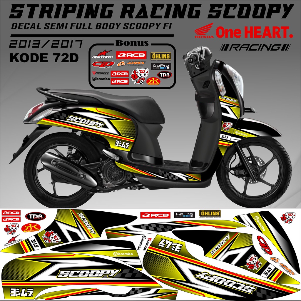 Striping Scoopy Sticker Scoopy 2013/2017 Variasi Kode 72