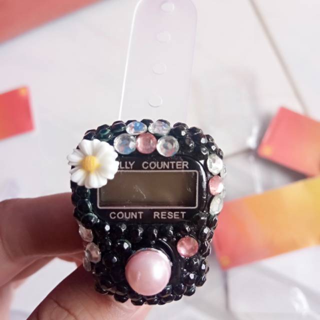 Tasbih digital Swarovski hitam