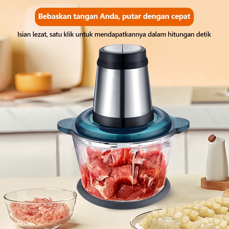 BLUE SKY 2L Penggiling Daging Listrik/Blender/Pengocok Telur/Mie Mixer