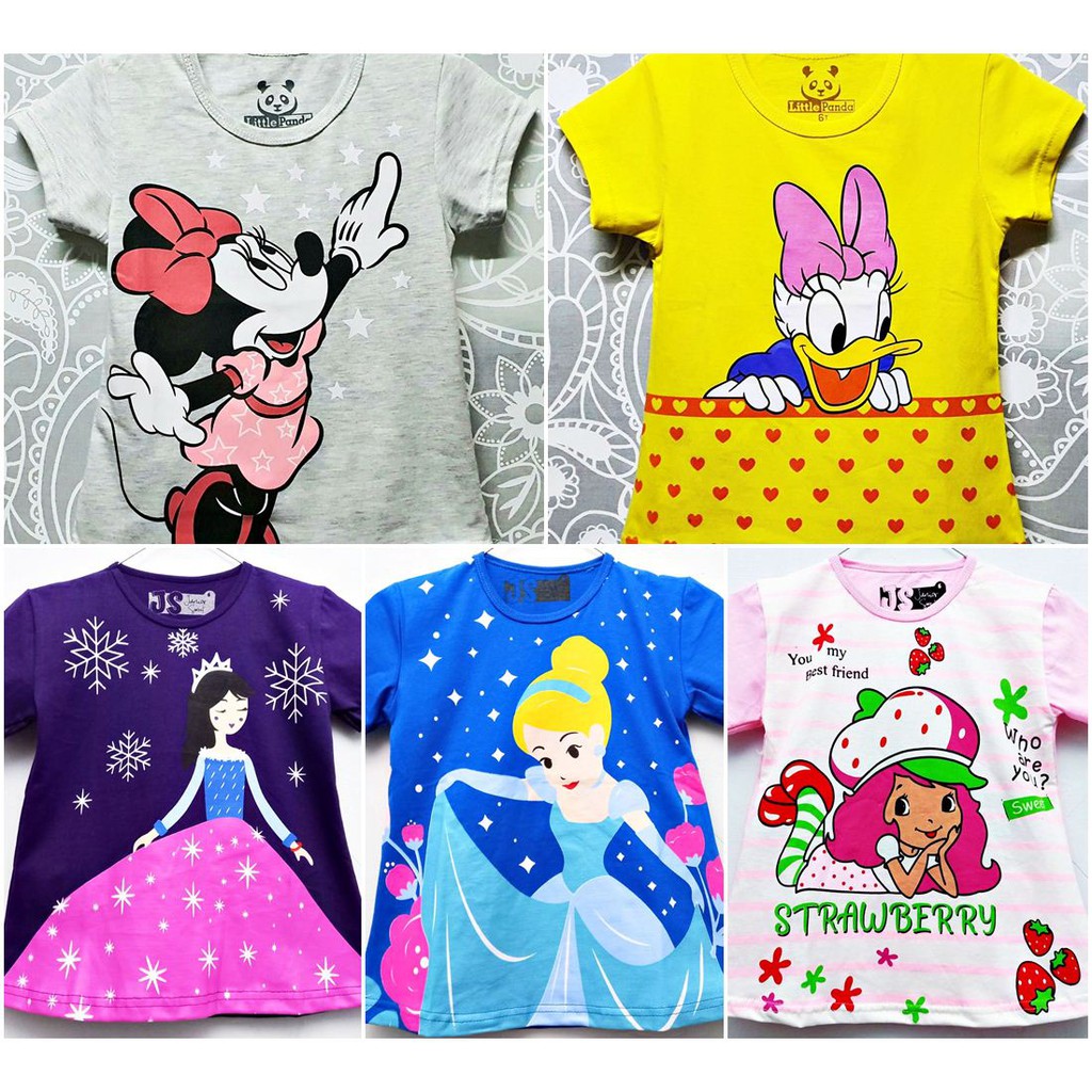 Baju Kaos  anak  Perempuan  untuk umur 1 10 Tahun motif 