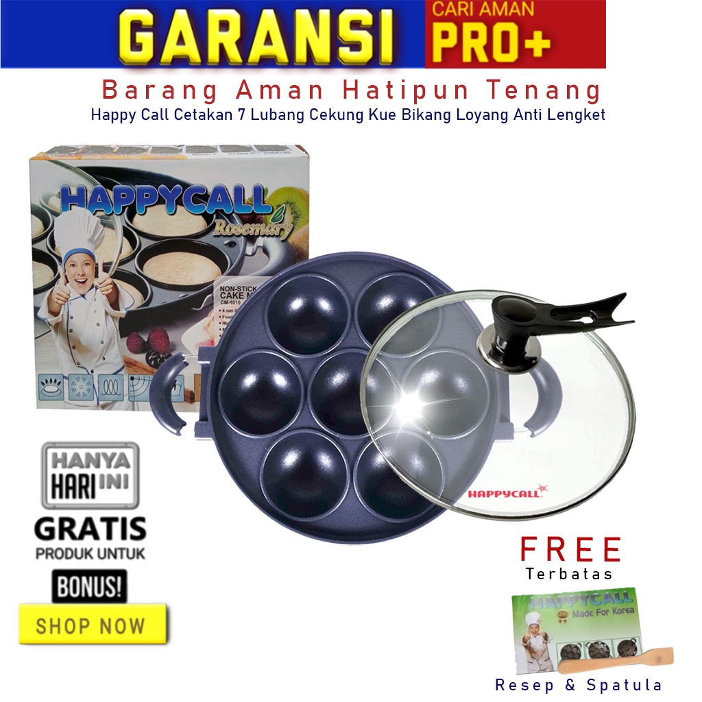 Cetakan Kue Serabi 7 Lubang Cekung  teflon Anti Lengket