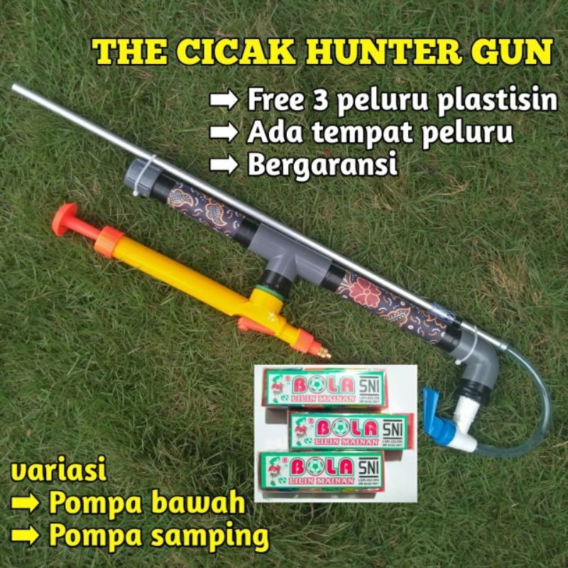 TEMBAKAN CICAK / CICAK HUNTER GUN FREE PLASTISIN TEMBAKAN PIPA TOKEK