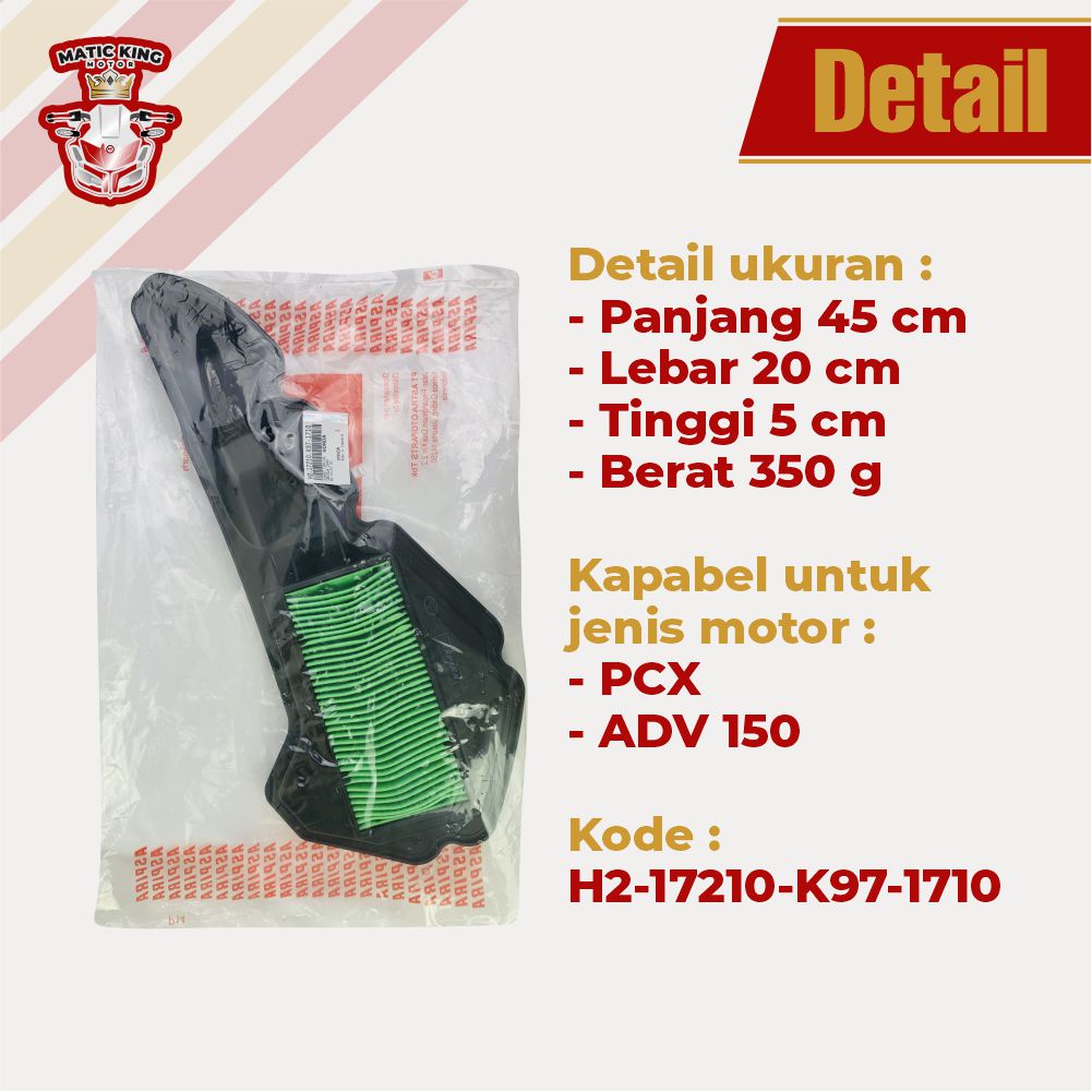 Filter Udara Hawa Honda PCX ADV 150 155 160 ORI ASLI Aspira Astra Otoparts H2-17210-K97-1710