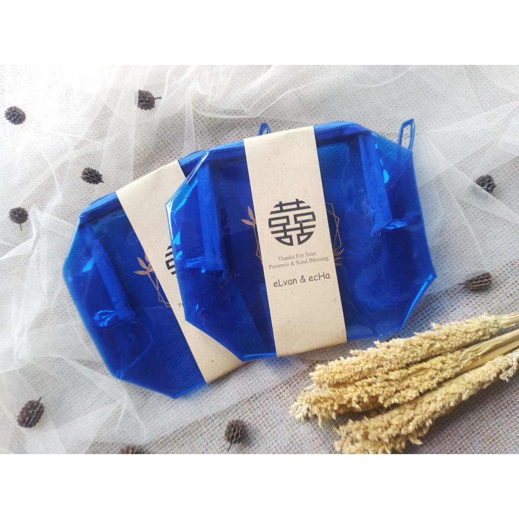 SOUVENIR POUCH MIKA TRANSPARAN - SOUVENIR TOTEBAG MIKA TRANSPARAN - SOUVENIR PERNIKAHAN