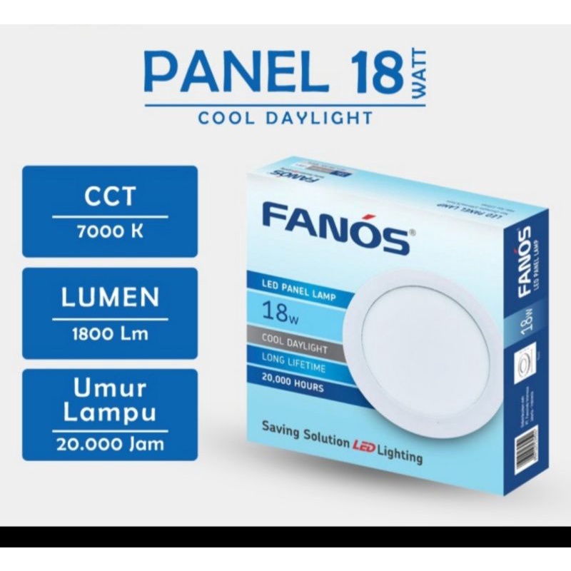 lampu LED fanos panel 18 watt cdl putih