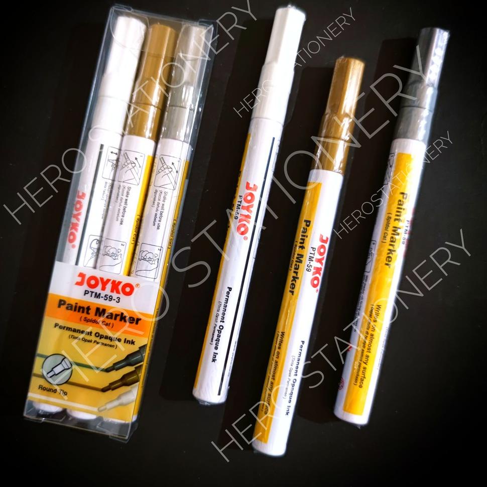 

Produk WRYLS Spidol cat permanent paint marker joyko putih emas perak PTM-59-3 42 Bayar Di Tempat