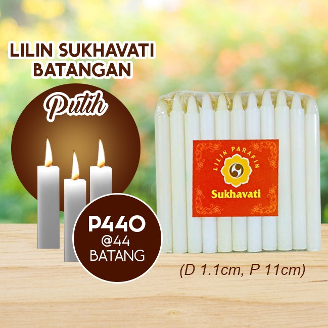 Lilin Batang Sembahyang Sukhavati P440 Putih