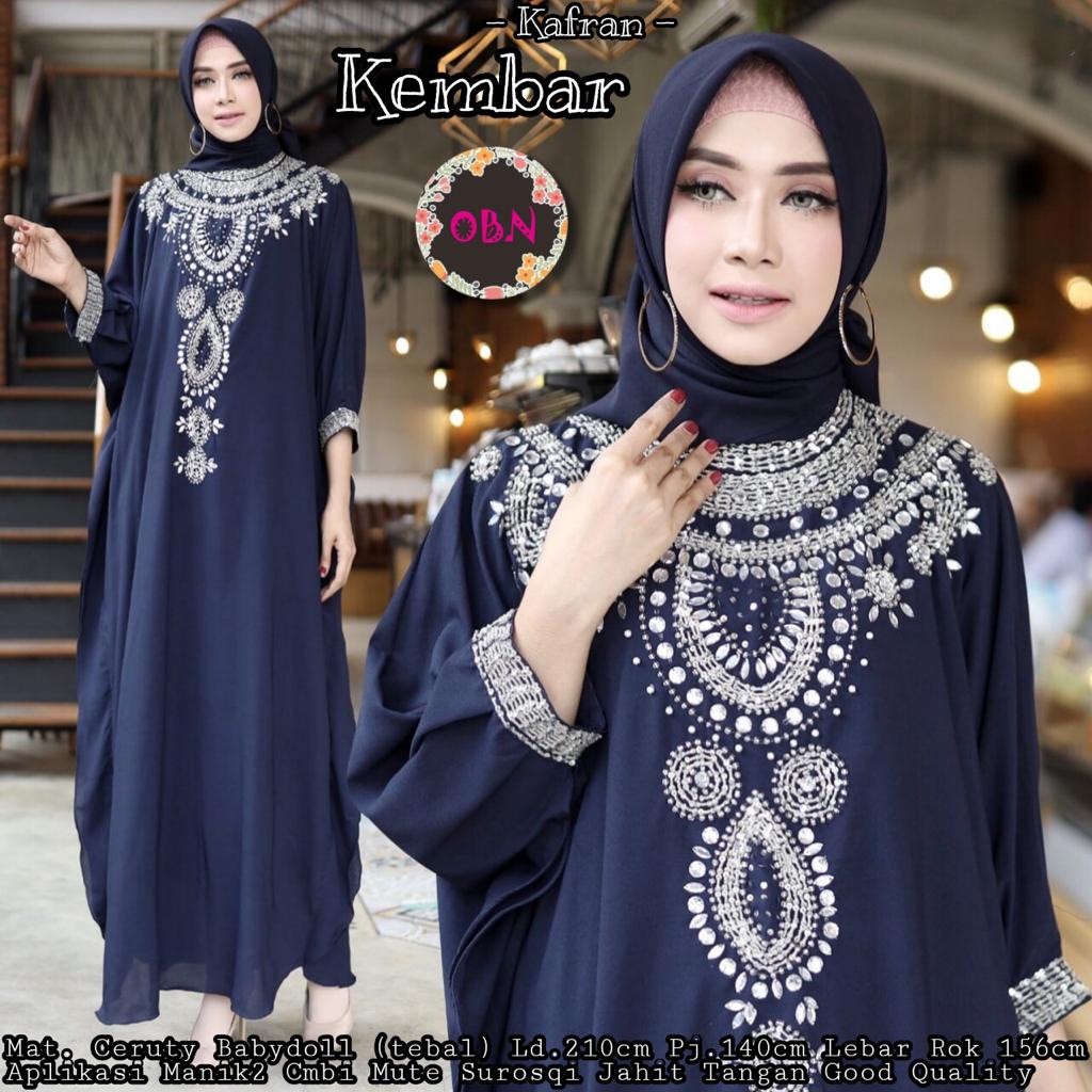 kembar kaftan abaya pakaian baju gamis dress syari gaun longdress dres maxy maxi super jumbo ceruty 
