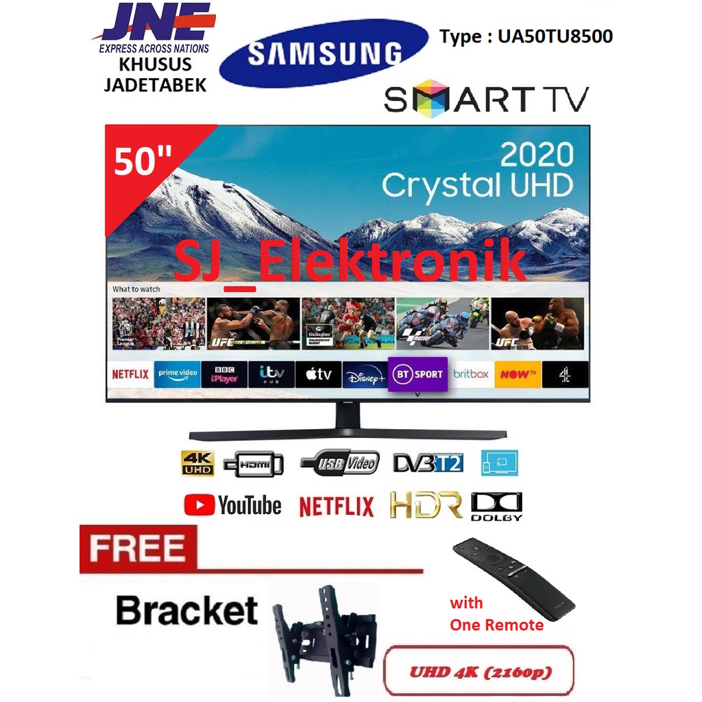 Free Braket LED TV Samsung 50 Inch UA50TU8500 - 50TU8500 Crystal UHD SmartTV