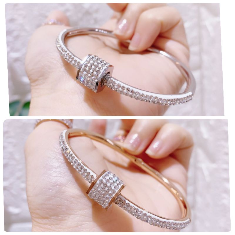 Gelang Titanium asli Mata kilau Anti karat anti alergi Premium Quality Anti karat Bracelet Stainless Steel Ori 8282