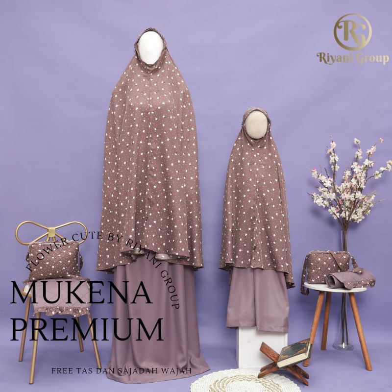 Mukena flower cute jumbo/mukena couple kids and mom/mukena adem/original riyani
