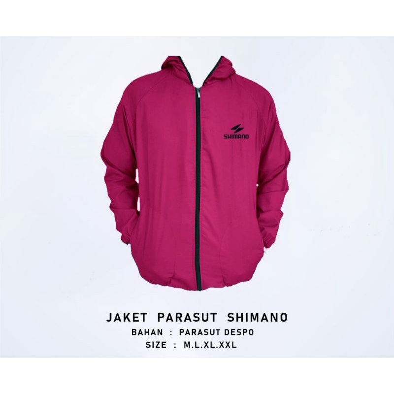 jaket pria wanita parasut shimano sauna lari bersepeda pria dan wanita-Pink