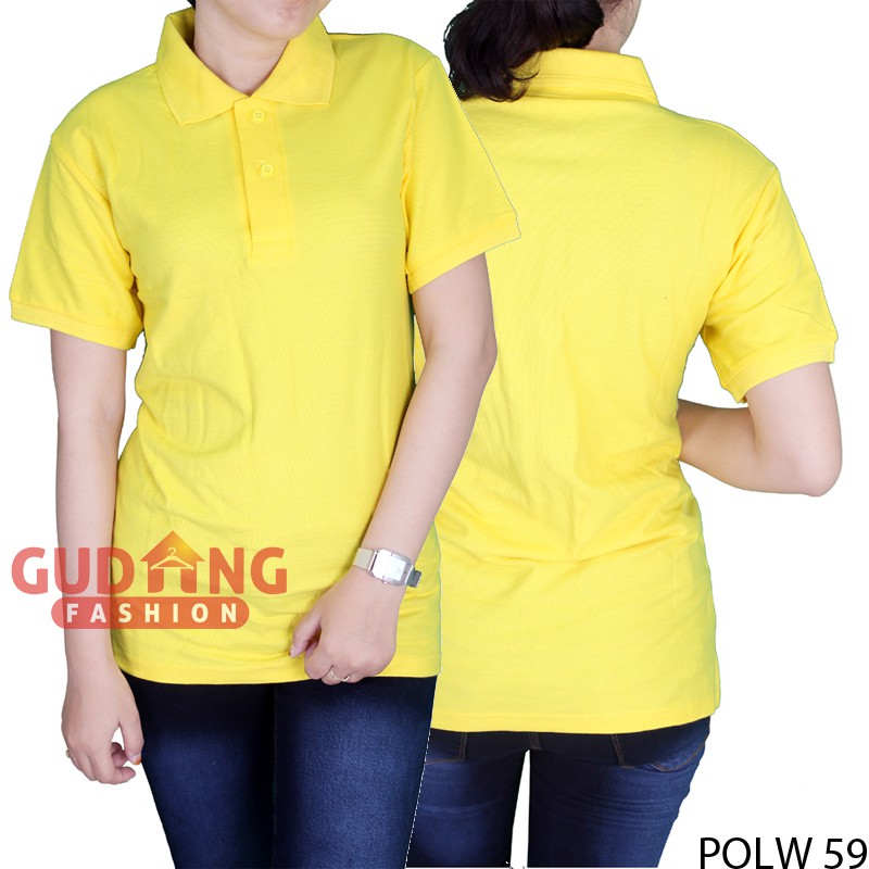 Basic Polo Shirt Wanita Kuning Kenari - POLW 59