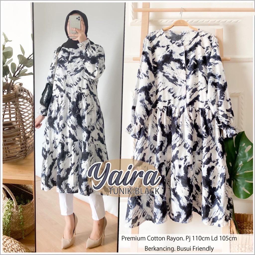 YAIRA TUNIK PREMIUM PUSATGROSIR_SOLO/ TUNIK MURAH RAYON MOTIF ABSTRAK TIEDYE HITS SELEBGRAM