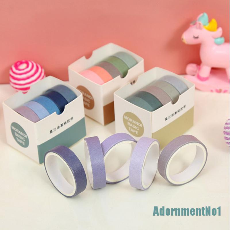 (AdornmentNo1) 5 Rol / box Selotip Masking Tape Warna Polos Untuk Scrapbook