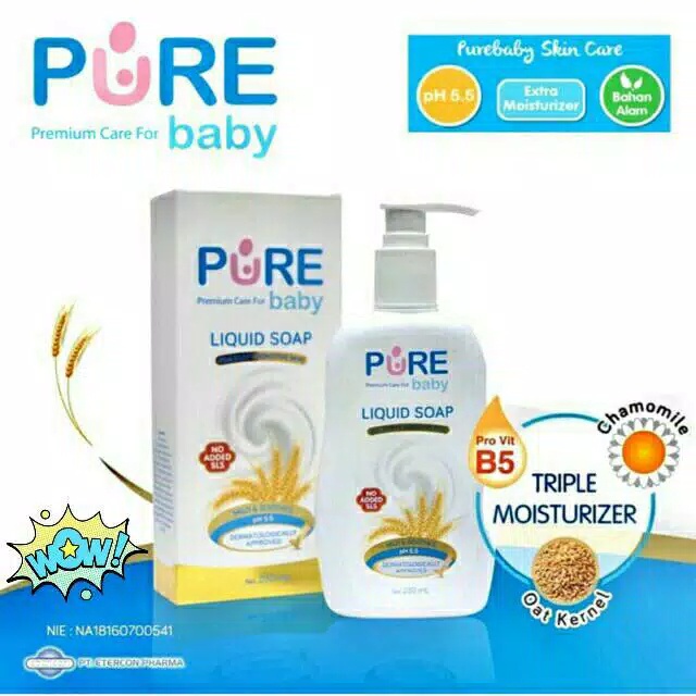 Pure Baby Liquid Soap 230 ml Purebaby Sabun Cair - JB