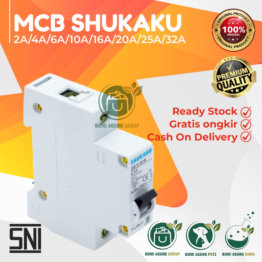 MCB SHUKAKU 2A 4A 6A 10A 16A 20A 25A 32A SNI LMK 2 4 6 10 16 20 25 32 AMPERE