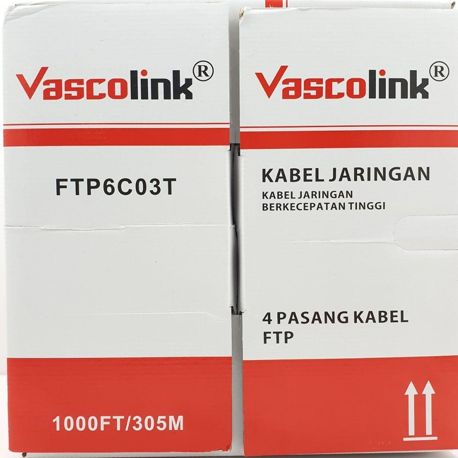 KABEL LAN VASCOLINK CAT6 UTP indoor CABLE 305M / Kabel LAN VASCOLINK FTP Outdoor CAT 6 305M