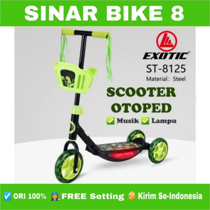 Scooter Otoped Anak EXOTIC ST 8125 Skuter Manual Musik Lampu