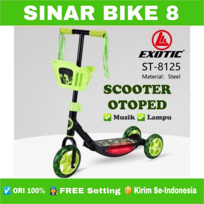 Scooter Otoped Anak EXOTIC ST 8125 Skuter Manual Musik Lampu
