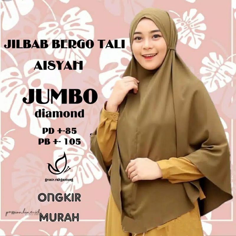 JILBAB BERGO TALI AISYAH JUMBO