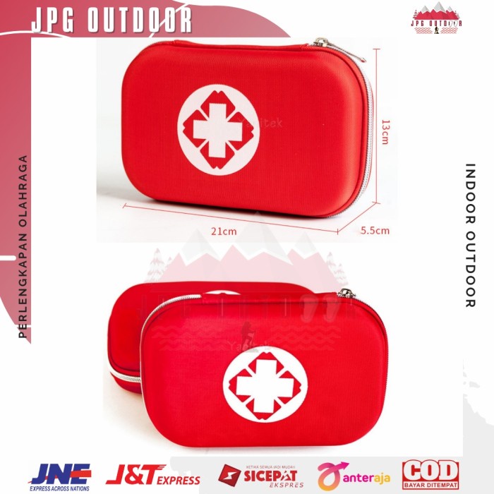 Kotak Tas Obat P3K First Aid Kit 18 in 1 plus isi P3K Emergency Travel Outdoor Survival Kit