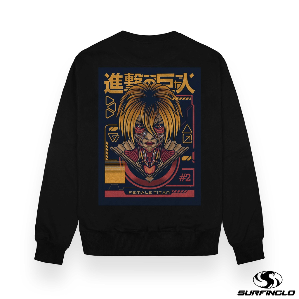 Surfinclo Sweatshirt Sweater Crewneck Japanese Anime Series Cotton Fleece