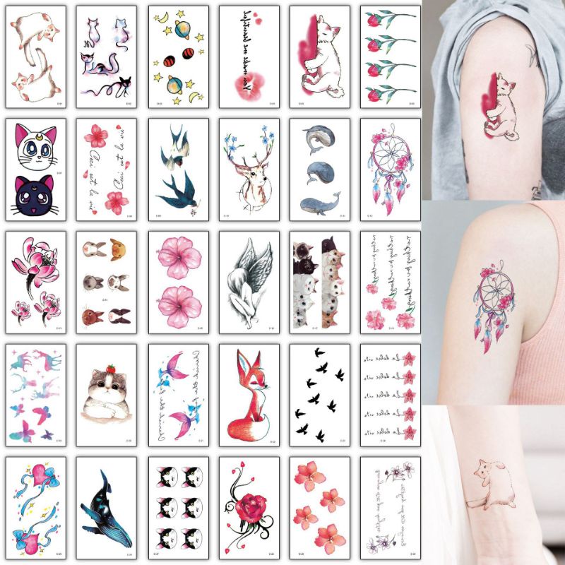 Grosir Termurah Tato Hewan Kucing burung Paus Rusa Aesthetic Lucu - Tatto Temporer Animal berwarna, Tato temporary Stiker Tato Halal Dewasa Dreamcatcher