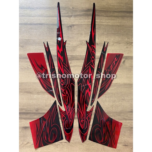 STICKER STRIPING YAMAHA VEGA ZR R 2010 HITAM MERAH STIKER POLET BODY MOTOR FULL SET