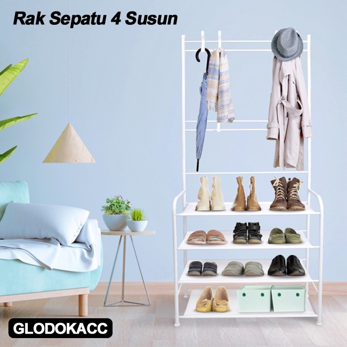 Rak Gantungan Baju Rak Sepatu / Sepatu + Topi Rak HP25 670 Multifungsi