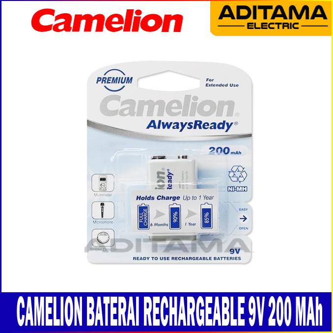 Camelion Battery Rechargeable 9V 200 Mah/ Baterai Camelion 9V Recharge
