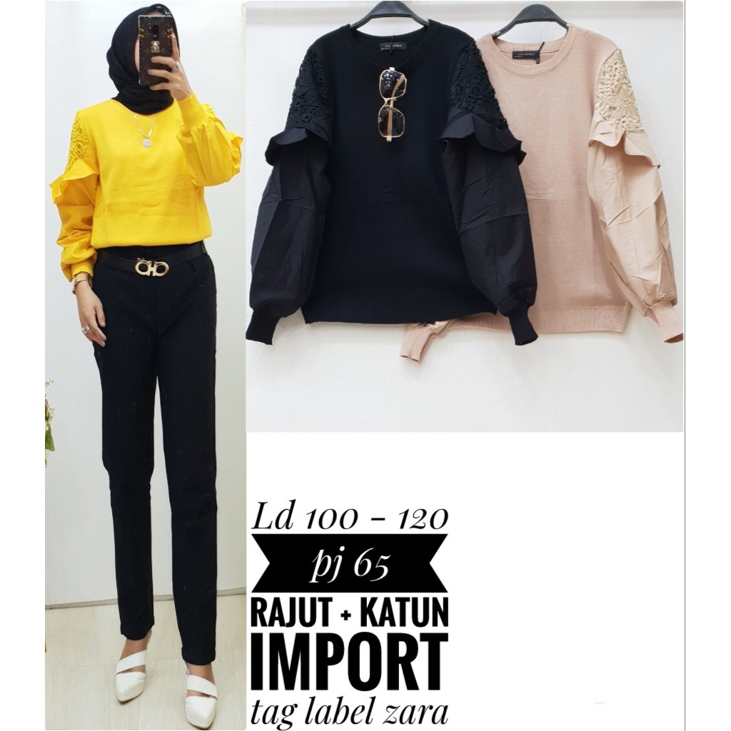 ATASAN RAJUT MIX KATUN IMPORT TAG ZARA