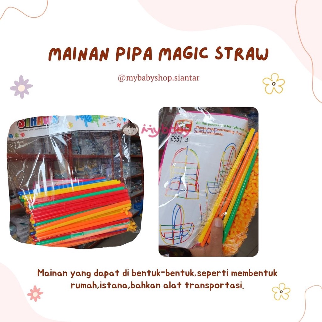 Magic Straw lego , Mainan Susun Sedotan Anak, Mainan Edukasi