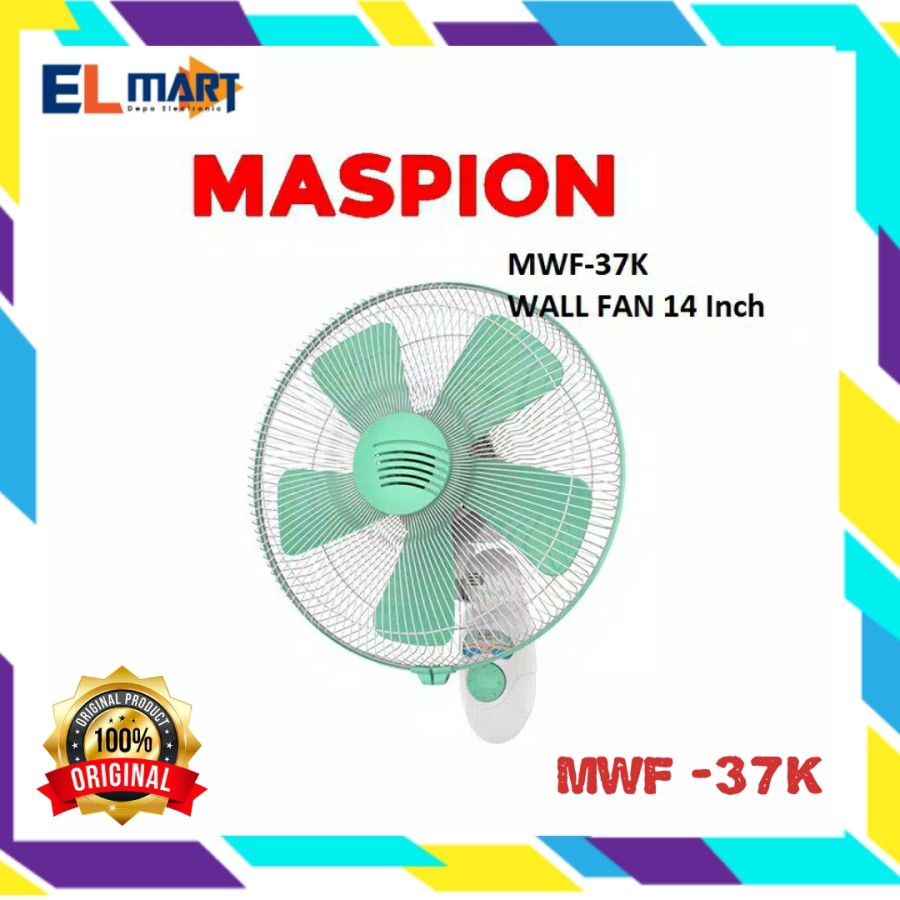 Kipas Angin Tembok Maspion 14 inch MWF 37K - 37 K MWF37K Wall Fan 14&quot; Kualitas terjamin original