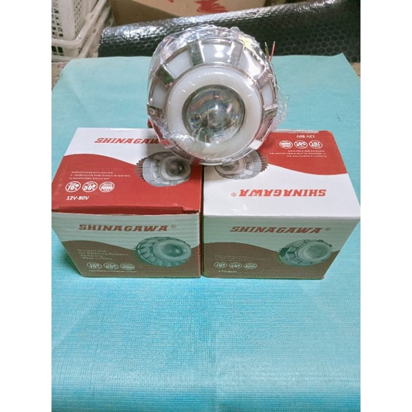 lampu depan projie LED mini bulat 2ring devil merah universal