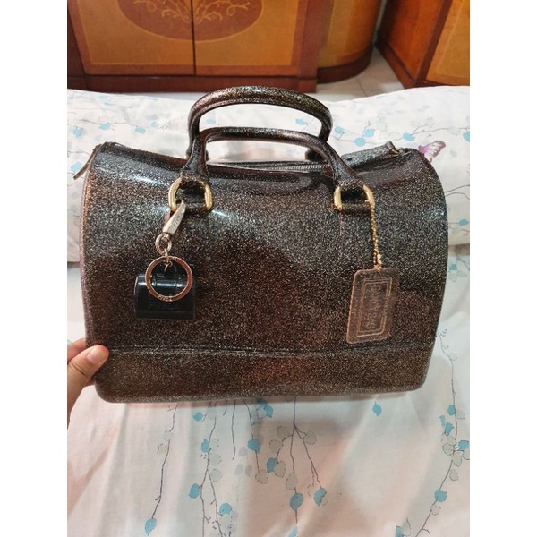 preloved furla jelly candy bag ori