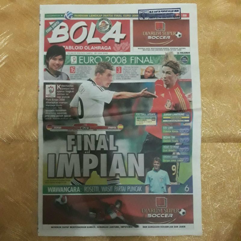 Majalah TABLOID BOLA 28 Juni 2008