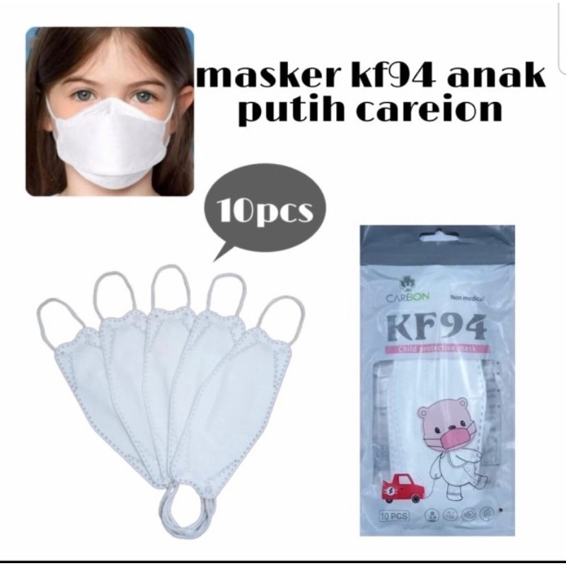 Masker KF94 CAREION Anak Motif Karakter Cartoon 4 Ply isi 10 pcs Warna warni