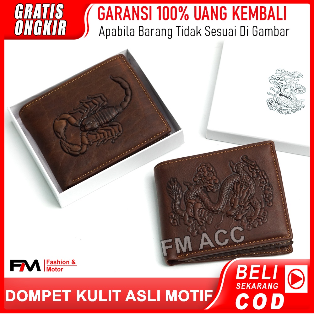 Dompet Kulit Pria Motif MPORT 3D Include Box Exclusive Original Terbaru